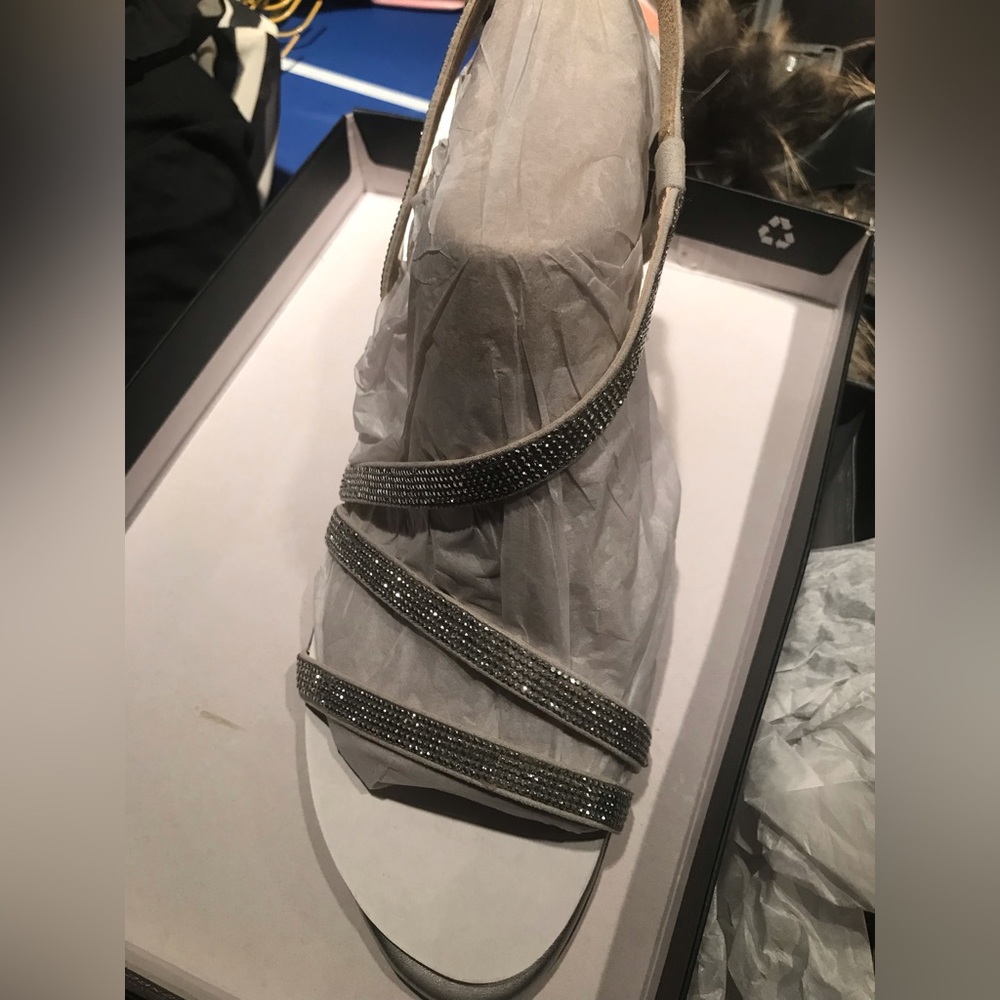 Naturalizer Sandals w/heel. Silver shimmer. Brand new. Style Vanessa2. Size 12M.